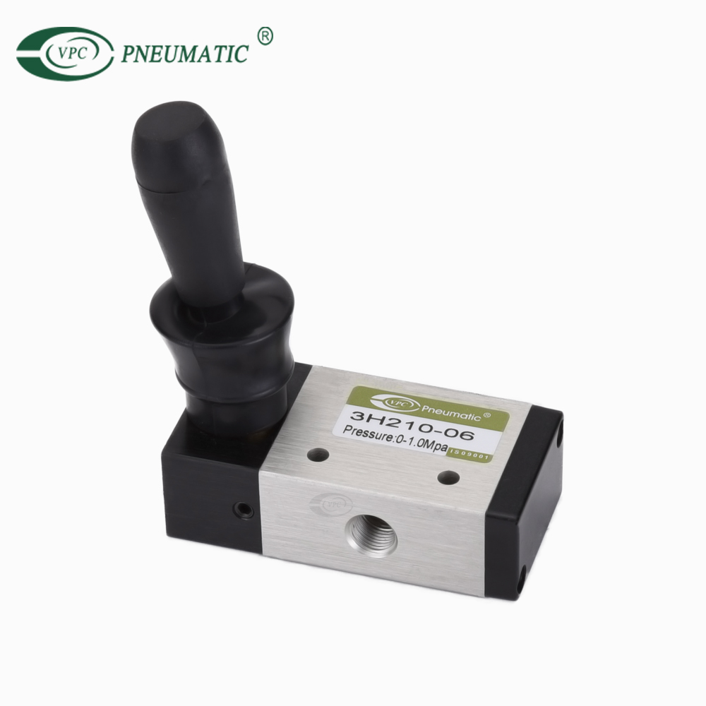 3H210-06 3-Wege-Handhebelventil mit 2 Positionen, 1/8 Zoll BSPT, betätigte pneumatische Ventile 