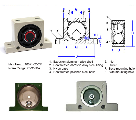 pneumatischer Kugelvibrator