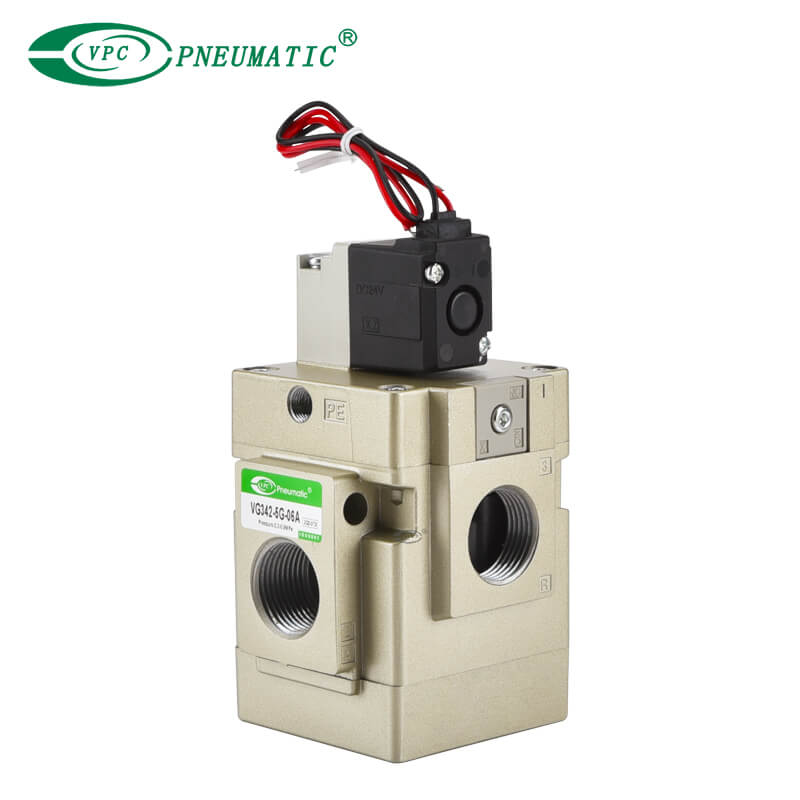 Vorgesteuertes Tellermagnetventil der Serie VG342 mit 3 Anschlüssen (Gummidichtung)