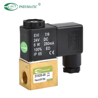 2v 02508 Serie Normal geschlossenes pneumatisches Magnetventil aus Messing