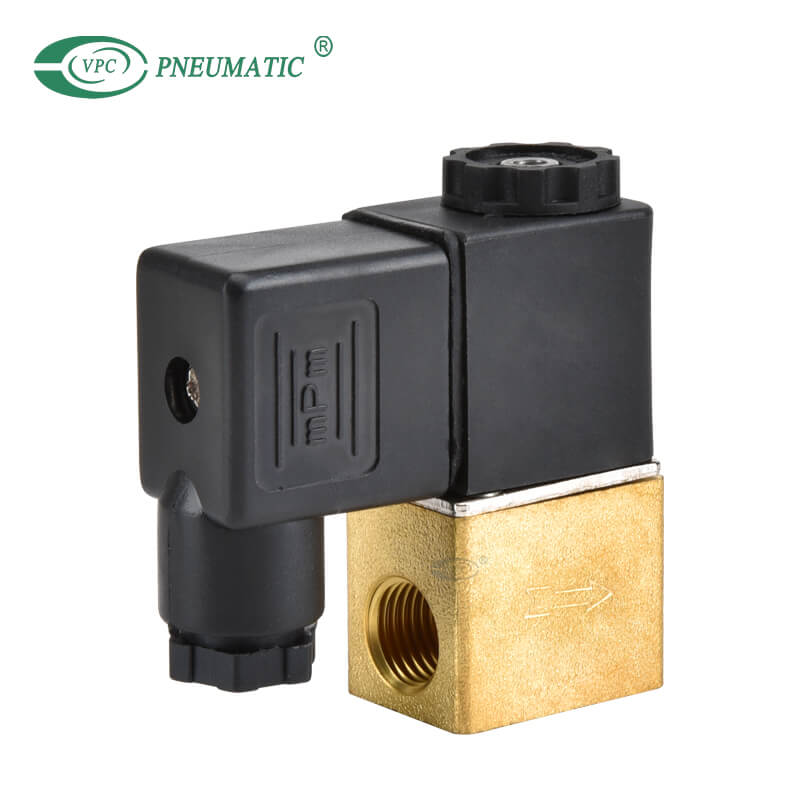 2v 02508 Serie Normal geschlossenes pneumatisches Magnetventil aus Messing