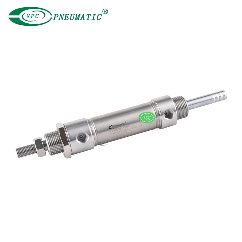 Edelstahl-Minizylinder der MA-Serie, Ausführung mit flachem Ende, große Bohrung nach europäischen Standards