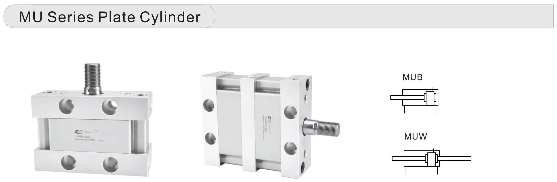 Symbole für pneumatische Zylinder auf der Platte