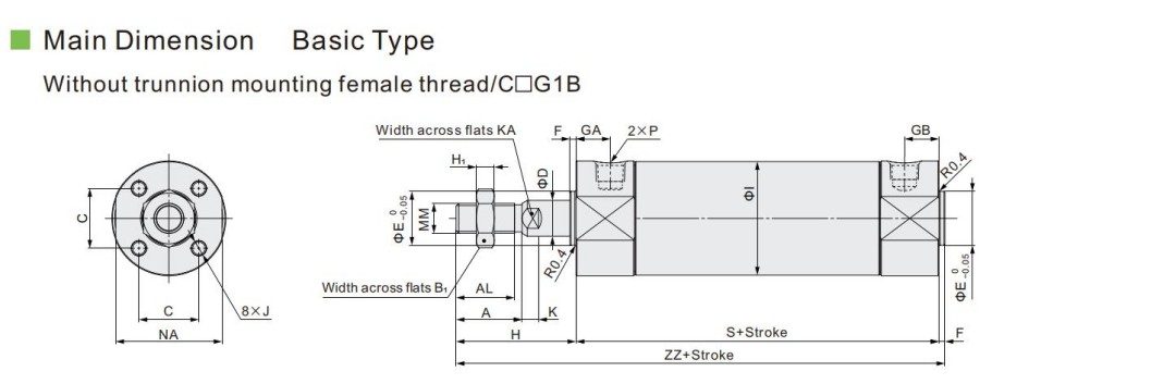 Kleiner pneumatischer Zylinder 