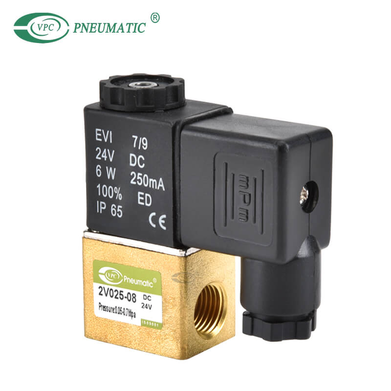 2v 02508 Serie Normal geschlossenes pneumatisches Magnetventil aus Messing