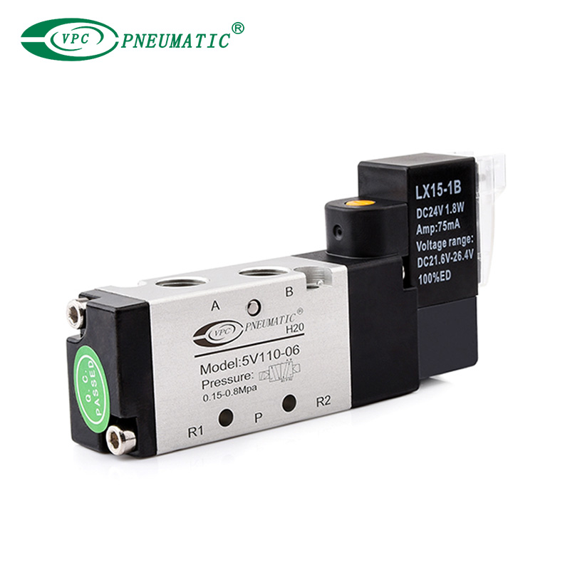 Einzelsteuermagnetventil der Serie 5V100 mit 2 Positionen und 5 Anschlüssen